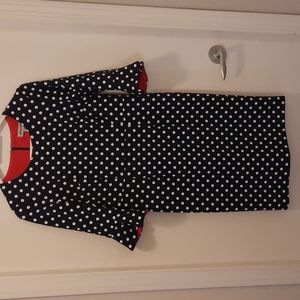 Shelby & Palmer 3/4 Sleeve Polka Dot Dress